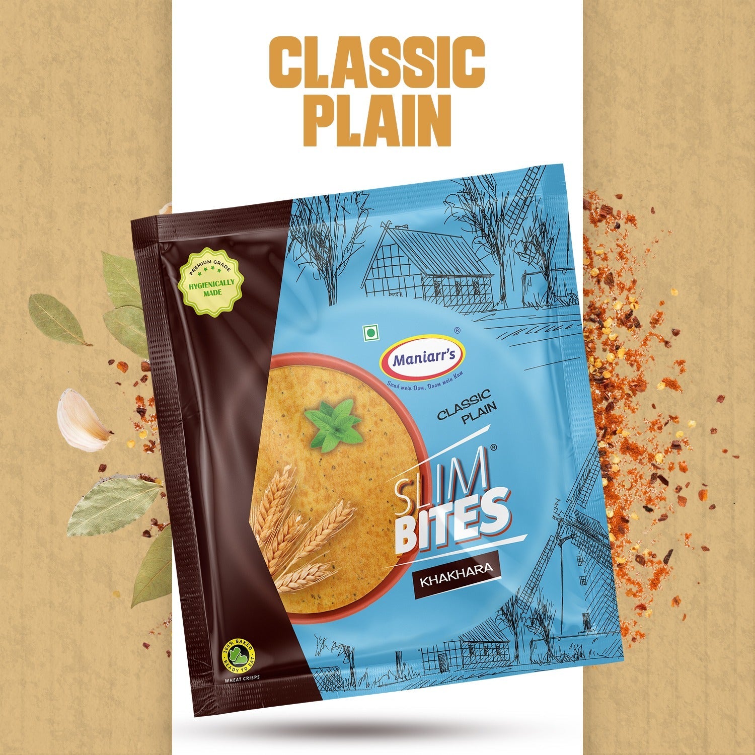 Maniarr's Plain Khakhra Wheat Chips (200Gm) Maniarr's Plain Khakhra Wheat Chips (200Gm)
